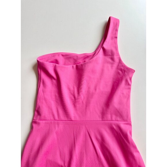 GIRLFRIEND COLLECTIVE Bianca Pink One Shoulder Mini Tennis Dress, Size XS - Picture 9 of 16